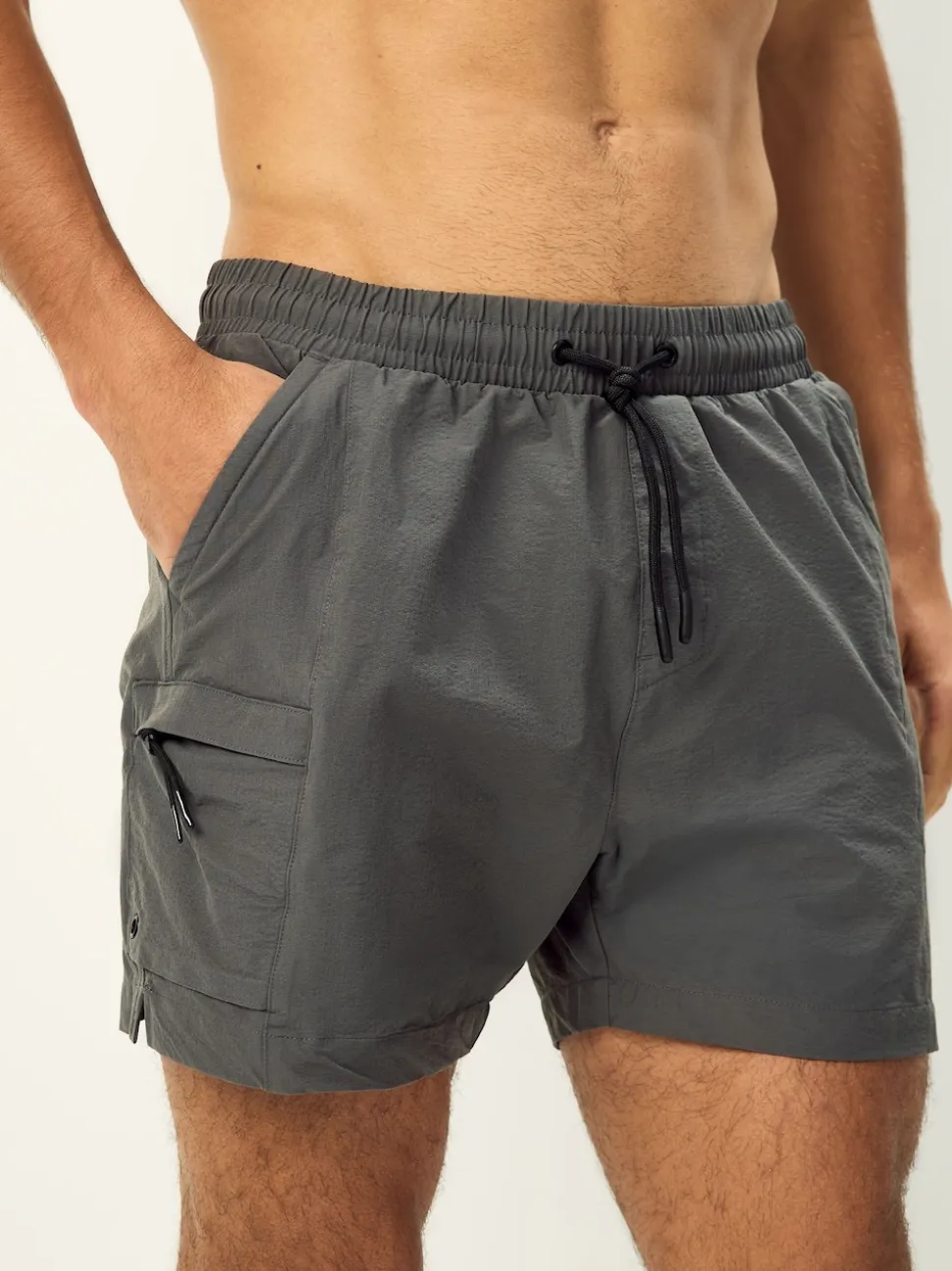 Grey Fashion Cargo Swim Shorts