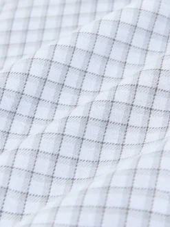 Grey Gingham Cotton Rich Long Sleeve Formal Shirt