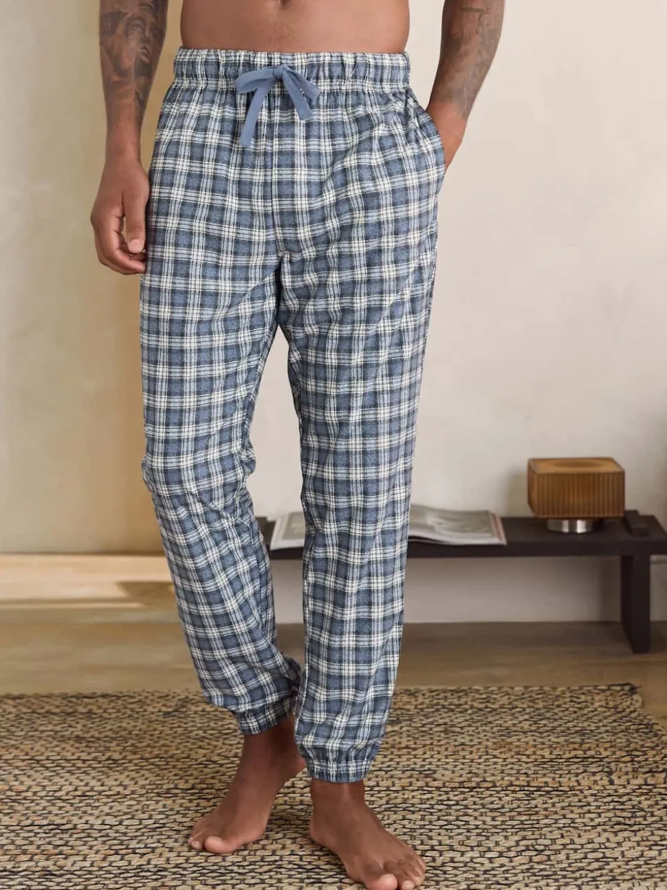 Grey Grindle Check Motionflex Cosy Cuffed Pyjama Bottoms