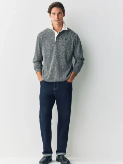 Grey Herringbone Rugby Shirt