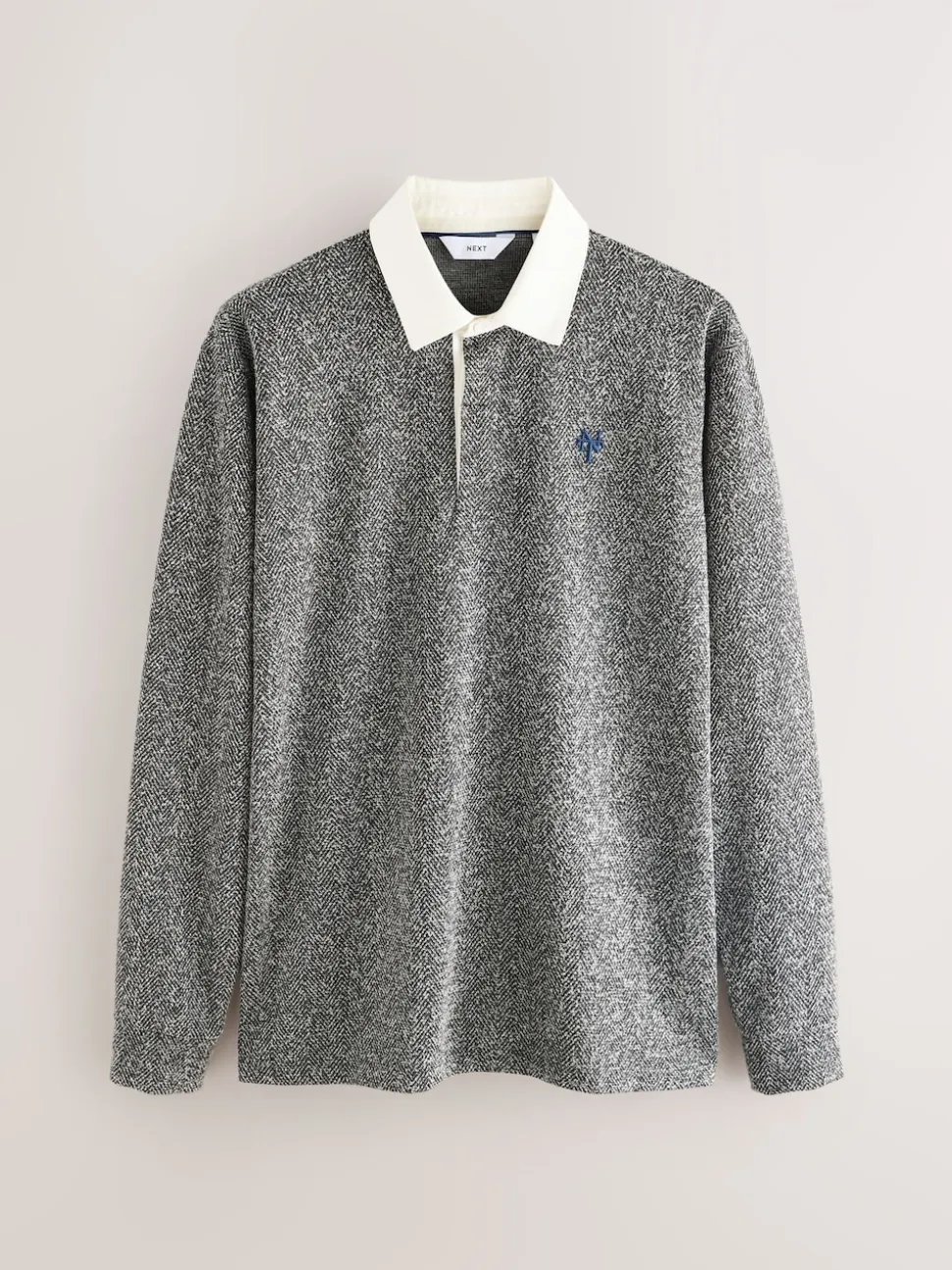 Grey Herringbone Rugby Shirt