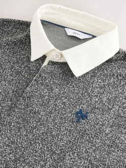 Grey Herringbone Rugby Shirt