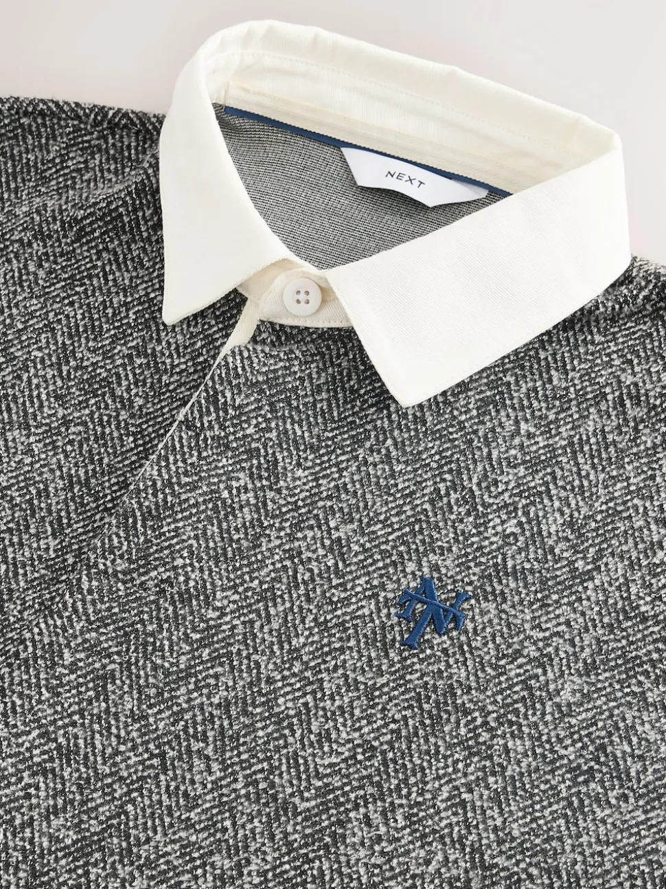 Grey Herringbone Rugby Shirt