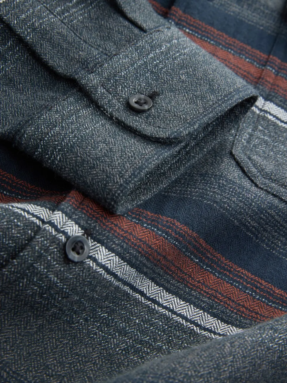 Grey Horizontal Stripe Long Sleeve Shirt