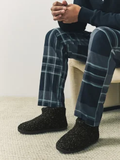 Grey Knitted Boot Slippers
