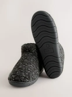 Grey Knitted Boot Slippers