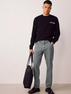 Grey Light Slim Fit Vintage Wash Denim Jeans