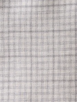 Grey Linen Blend Check Tailored Suit Jacket