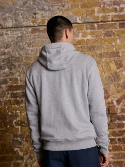 Grey Marl Cotton Rich Heavyweight Jersey Full Zip Hoodie