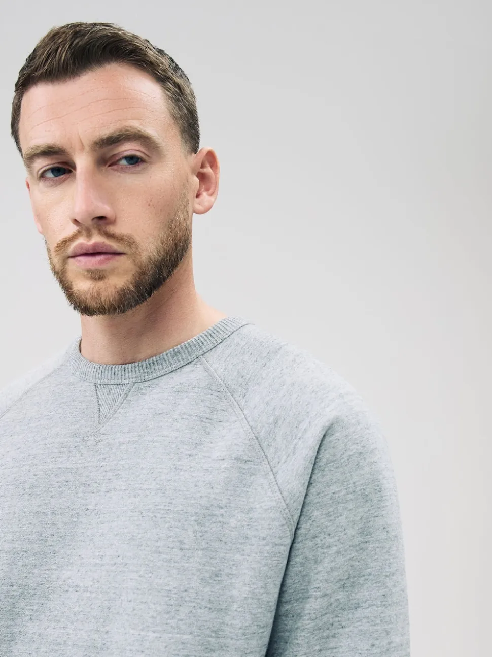 Grey Marl Crew Sweatshirt Heavyweight Garment Washed