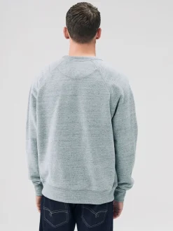 Grey Marl Crew Sweatshirt Heavyweight Garment Washed