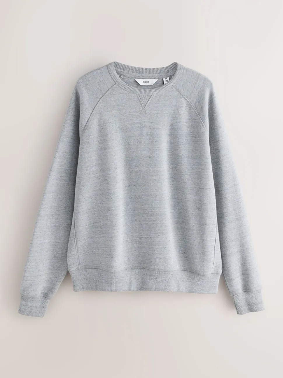 Grey Marl Crew Sweatshirt Heavyweight Garment Washed