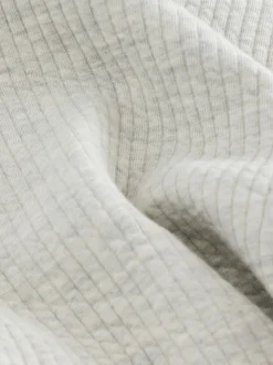 Grey Marl Linear Texture Popper Shacket