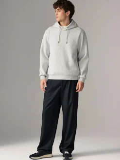 Grey Marl Linear Texture Hoodie