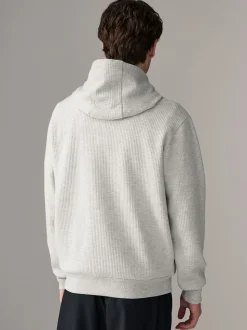Grey Marl Linear Texture Hoodie