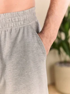 Grey Marl Open Loopback Soft Touch Cuffed Joggers