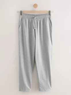 Grey Marl Open Loopback Soft Touch Cuffed Joggers