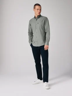Grey Marl Regular Fit Button Down Easy Iron Oxford Shirt