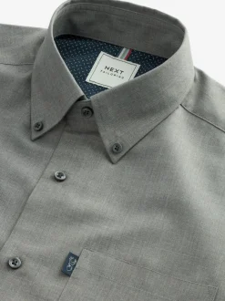 Grey Marl Regular Fit Button Down Easy Iron Oxford Shirt