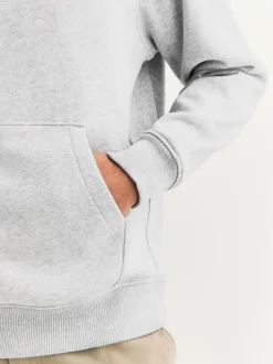 Grey Marl Regular Fit Heavyweight Cotton Rich Jersey Hoodie