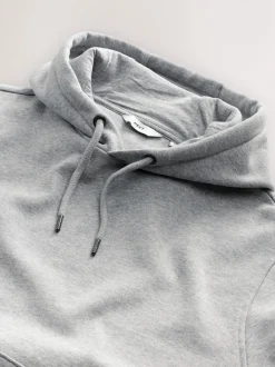Grey Marl Regular Fit Heavyweight Cotton Rich Jersey Hoodie