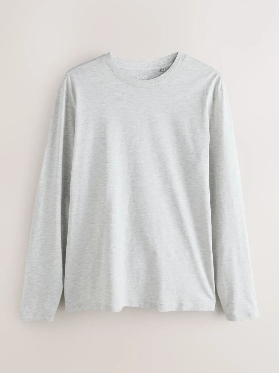 Grey Marl Regular Fit Long Sleeve Crew Neck T-Shirt