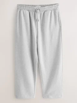 Grey Marl Relaxed Fit Brushback Heavyweight Joggers