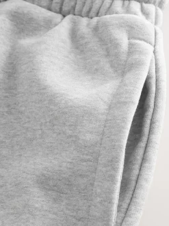 Grey Marl Relaxed Fit Brushback Heavyweight Joggers