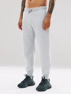 Grey Marl Slim Fit Slim Fit Brushback Heavyweight Joggers