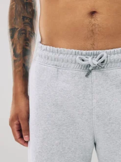 Grey Marl Slim Fit Slim Fit Brushback Heavyweight Joggers