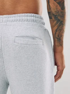 Grey Marl Slim Fit Slim Fit Brushback Heavyweight Joggers