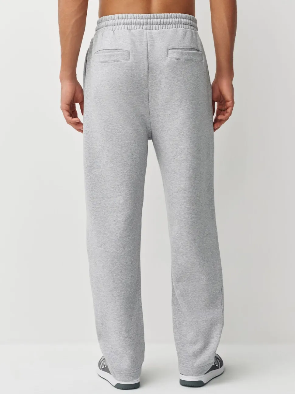 Grey Marl/Navy Blue Straight Fit Brushback Heavyweight 2 Pack Joggers