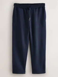 Grey Marl/Navy Blue Straight Fit Brushback Heavyweight 2 Pack Joggers
