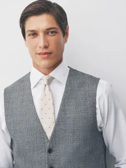 Grey Merino Wool Blend Suit Waistcoat