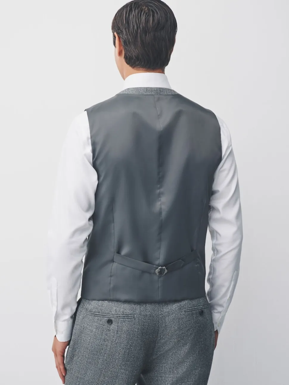 Grey Merino Wool Blend Suit Waistcoat
