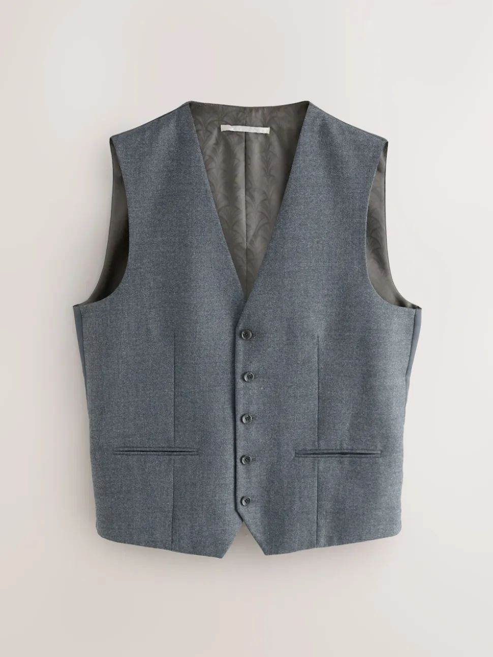 Grey Merino Wool Blend Suit Waistcoat