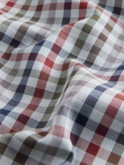 Grey/ Multi Colour Gingham Regular Fit Easy Iron Button Down Oxford Shirt