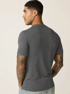 Grey Muscle Fit Essential Crew Neck T-Shirt