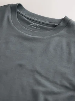 Grey Muscle Fit Essential Crew Neck T-Shirt
