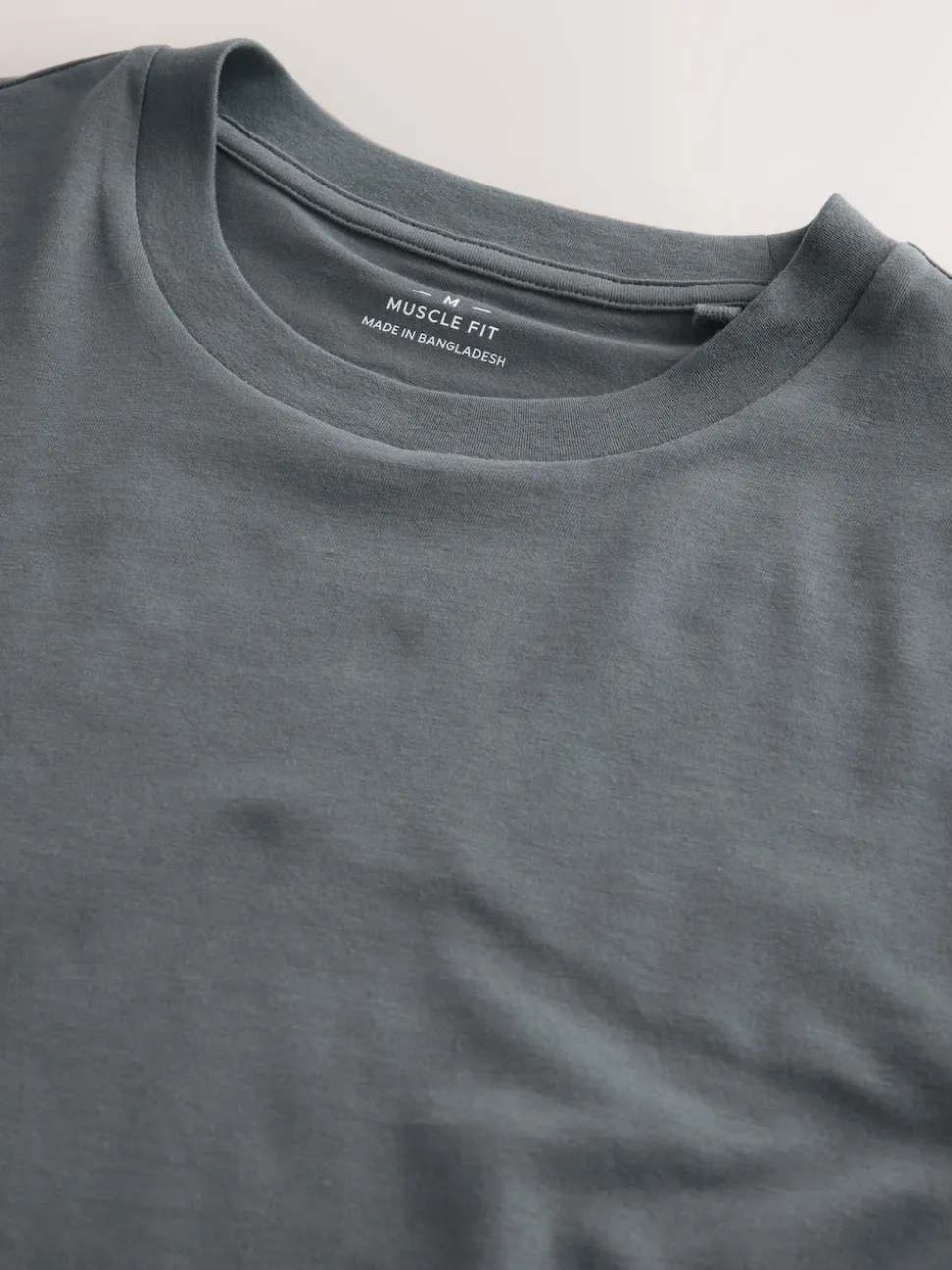 Grey Muscle Fit Essential Crew Neck T-Shirt