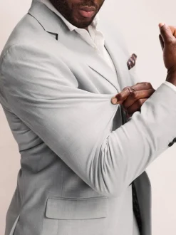 Grey Muscle Fit Motionflex Stretch Suit Jacket
