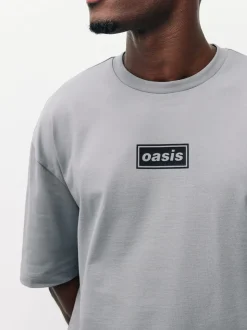 Grey Oasis Graphic Band T-Shirt