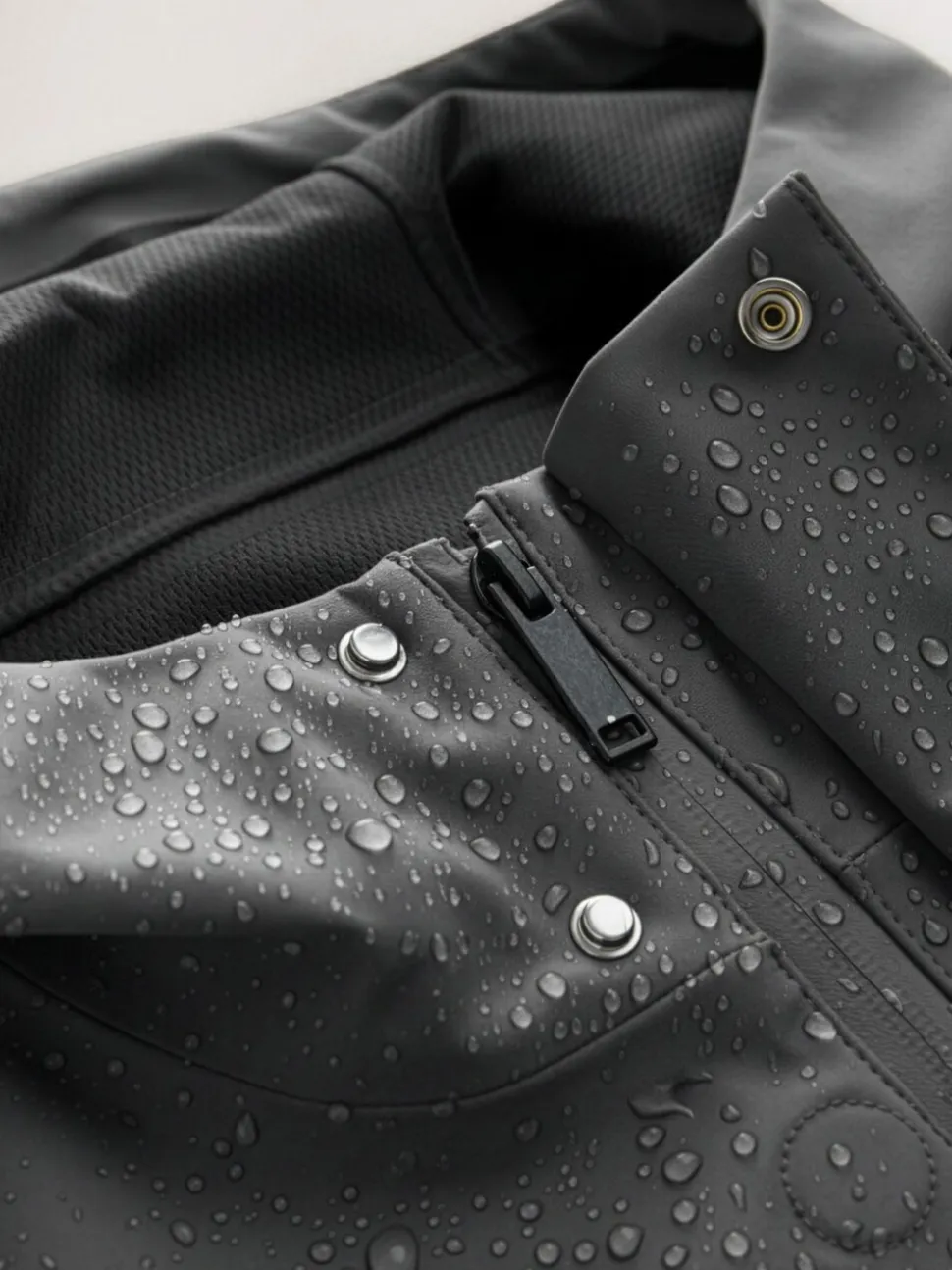 Grey Regular Fit Drytech Waterproof Hooded Coat with Taped Seams