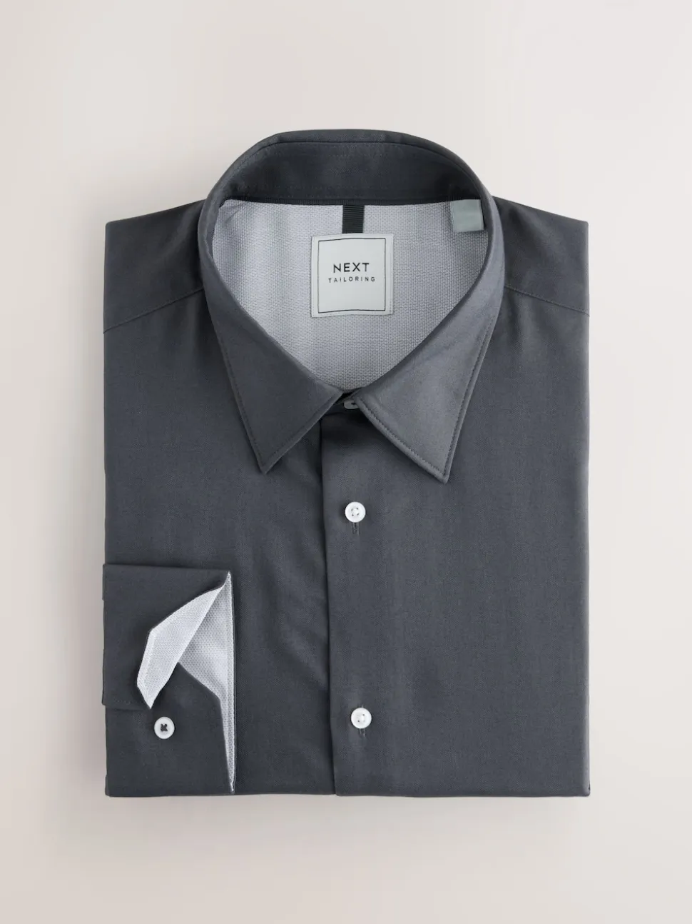 Grey Regular Fit Easy Care Single Cuff Smart Shirts 3 Pack