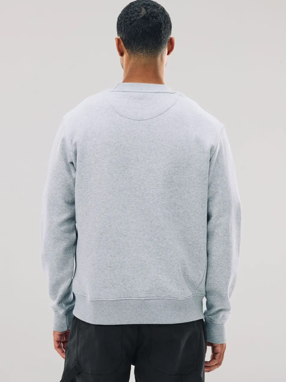 Grey Regular Fit Heavyweight Cotton Rich Crew Neck Sweatshirt