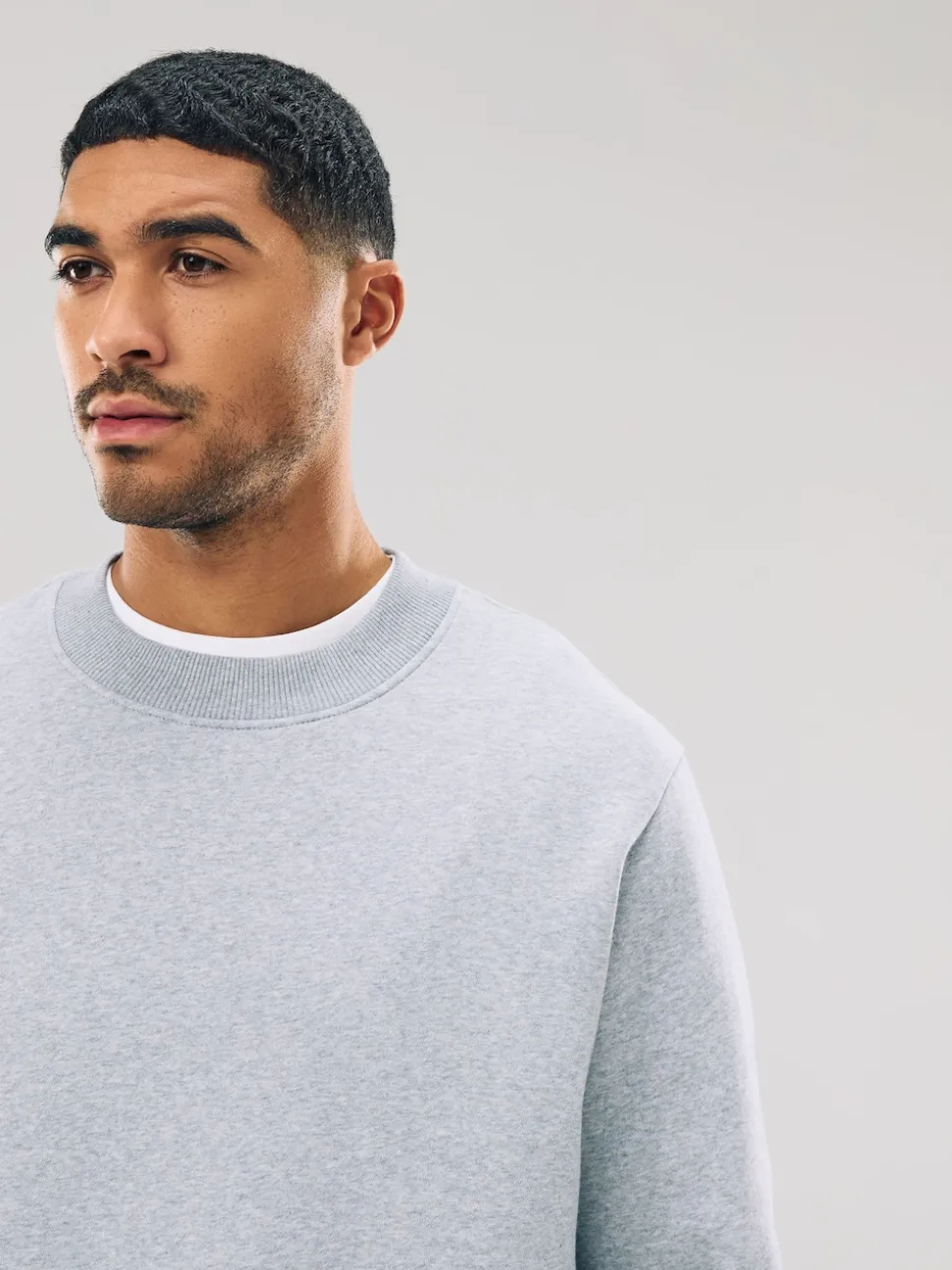 Grey Regular Fit Heavyweight Cotton Rich Crew Neck Sweatshirt