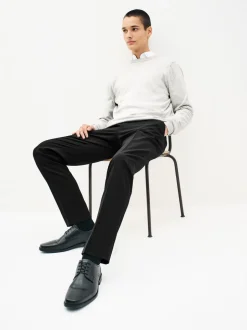 Grey Regular Fit Pure Cotton Crew Jumper