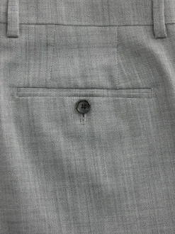 Grey Regular Fit Signature Nova Fides 100% Italian Wool Suit Trousers