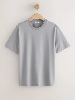Grey Regular Fit Signature SUPIMA® Cotton Crew Neck T-Shirt