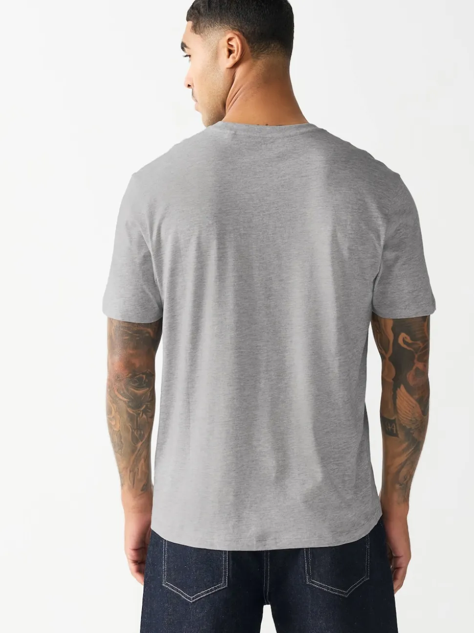 Grey Regular Fit Stag T-Shirt